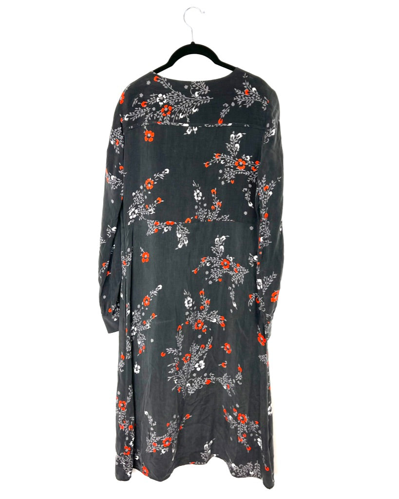 Floral Midi Dress - Size 8