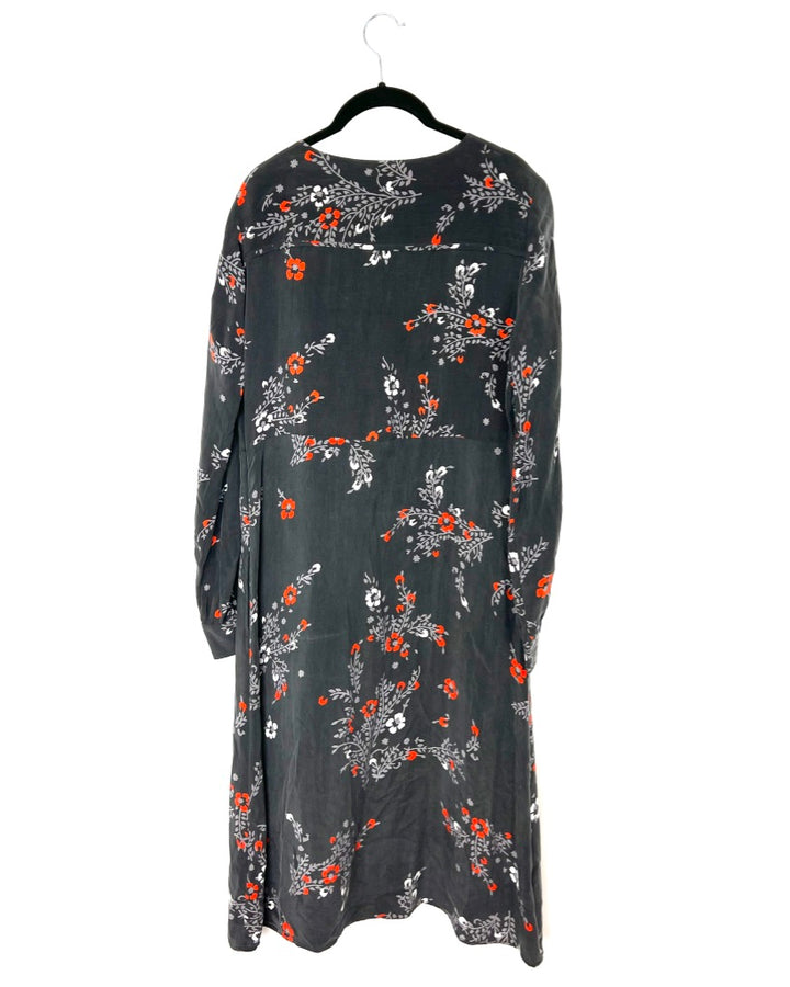 Floral Midi Dress - Size 8