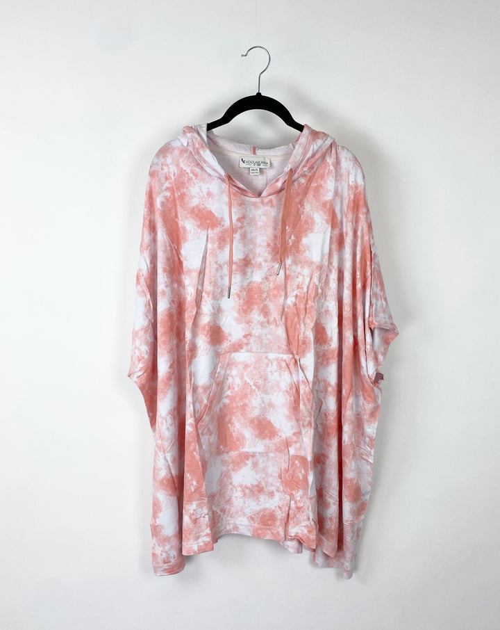 Coral Tie Dye Short Sleeve Sweatshirt - XS/S