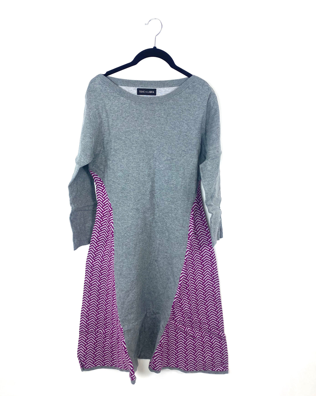 Fit And Flared Gray And Purple Dress - Size 2, 4, 6 and 8
