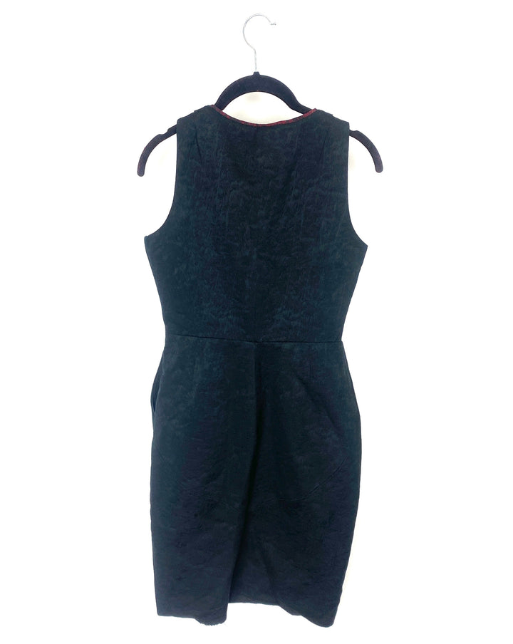 Black Brocade Dress - Extra Small / Small