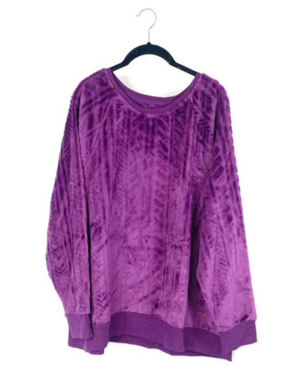 Purple Fleece Long Sleeve Top - Size 6/8