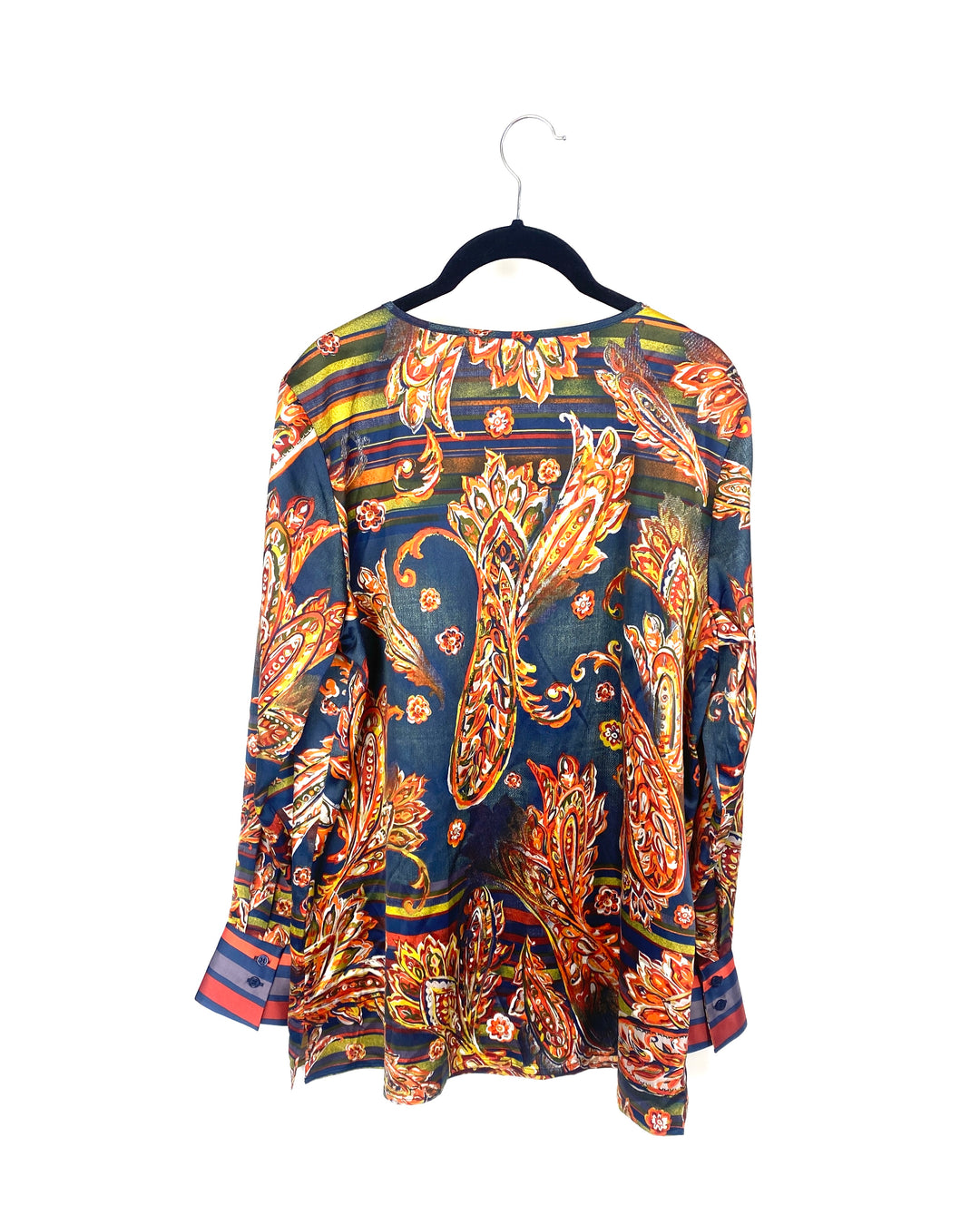 Colorful Paisley Printed Top with Buttons - Medium/Large