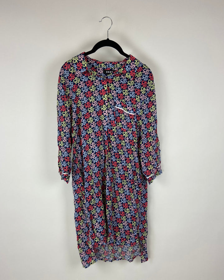 Muiltcolor Logo Button Up Nightgown - Small