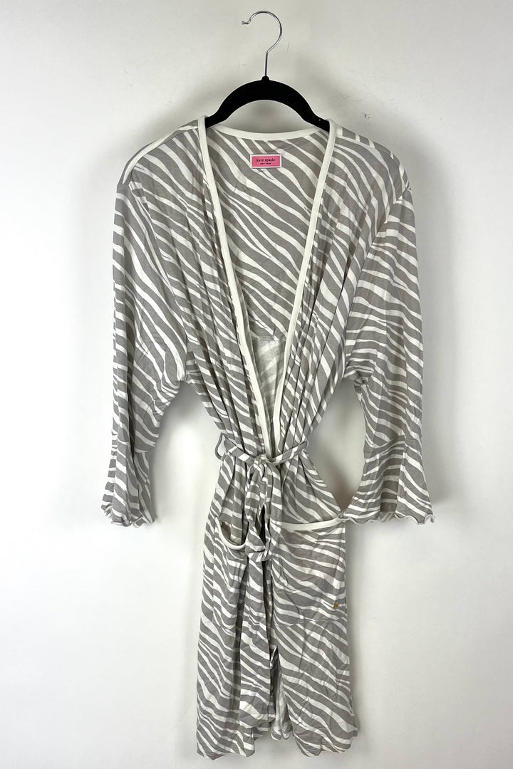 Grey Zebra Print Robe - Small