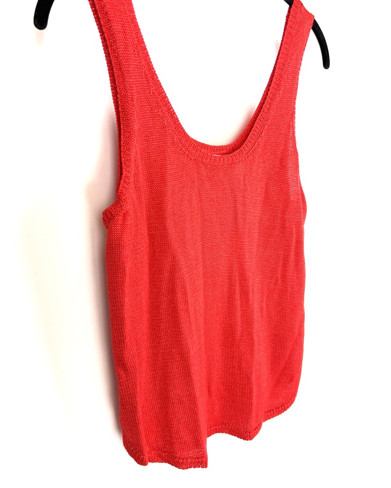 Red Knitted Tank Top - Medium