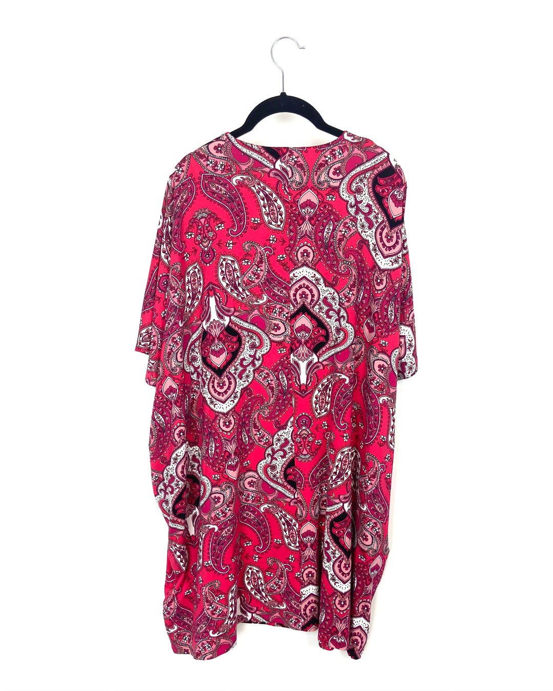Pink and Black Paisley Print Dress - Small/Medium