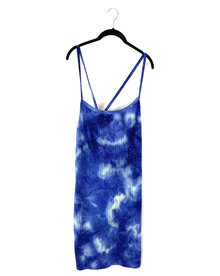 Dark Blue and Turquoise Tie-Dye Sun Dress - Size 3X