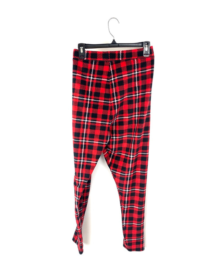 Red and Black Plaid Pajama Bottoms - 1X