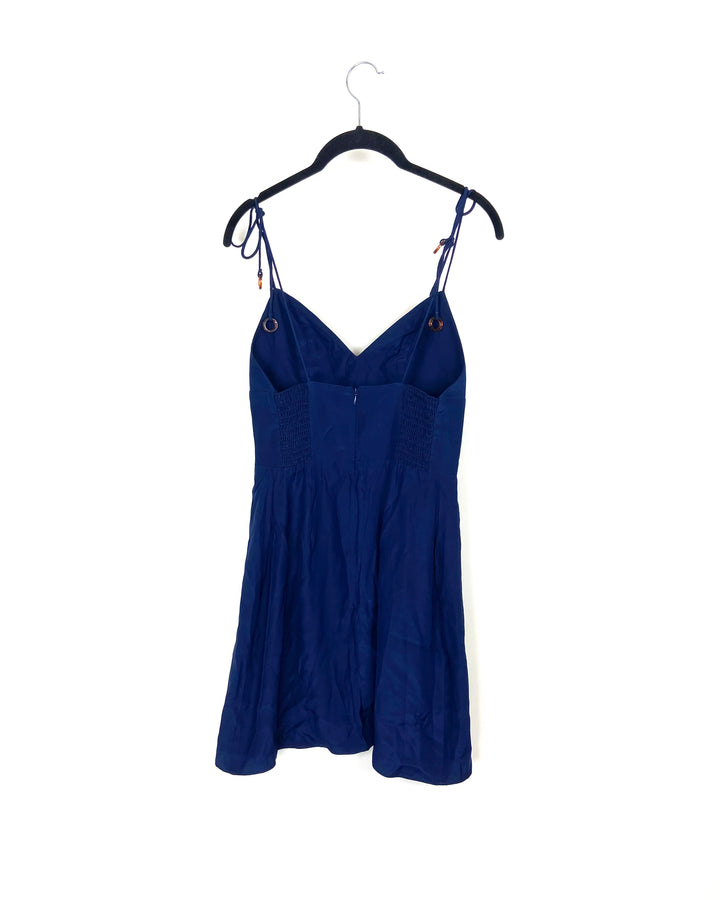 Navy Blue Dress With Ring Straps - Size 2-4