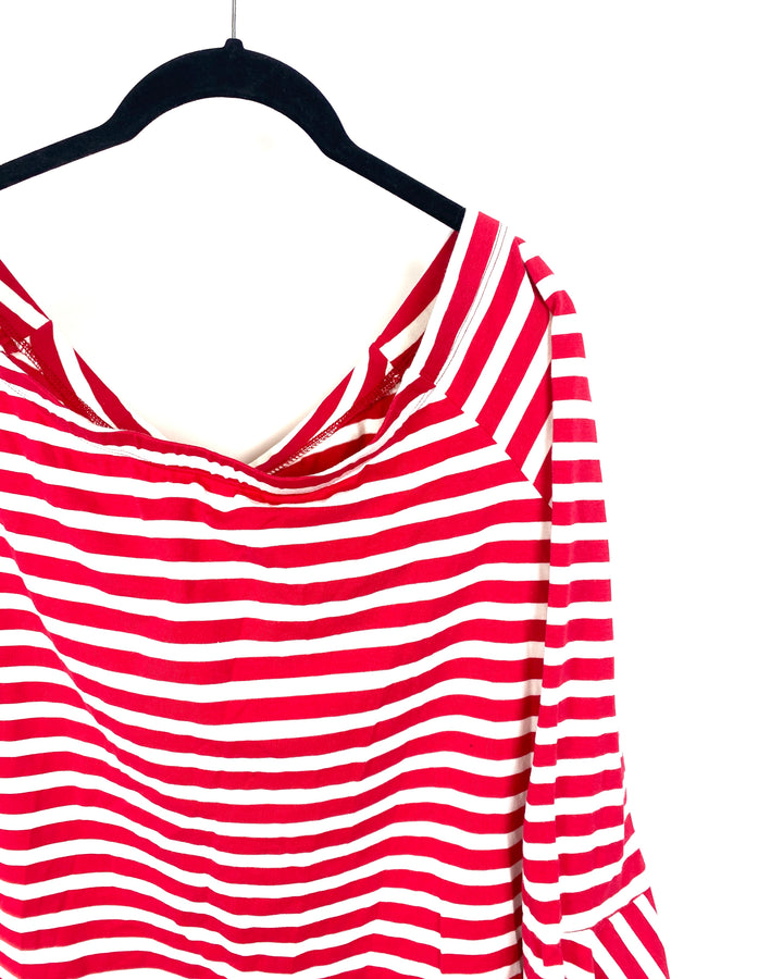 Red And White Striped Top - Size 6/8