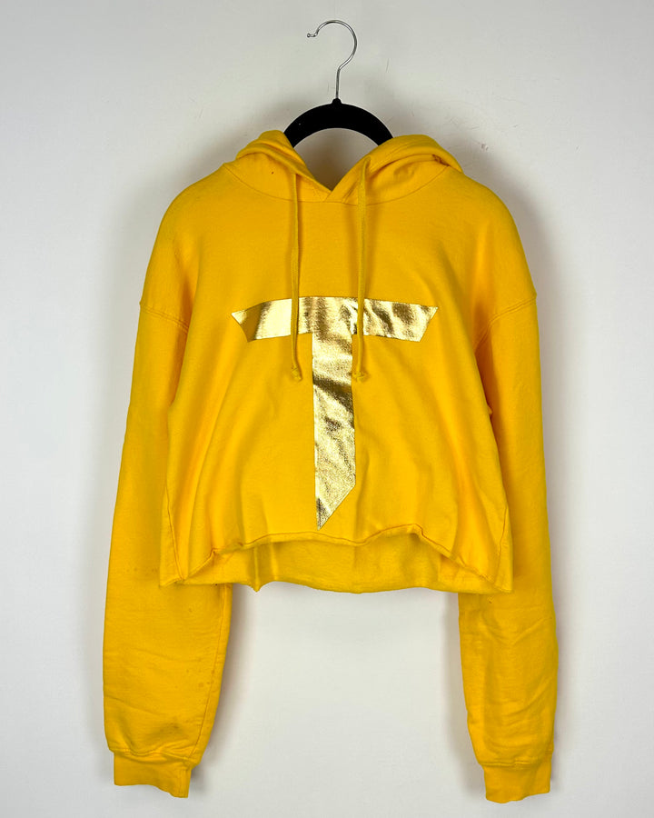 Yellow Cropped Hoodie - Size 4 and 6