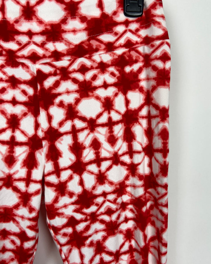 Red Tie Dye Crop Leggings - Small