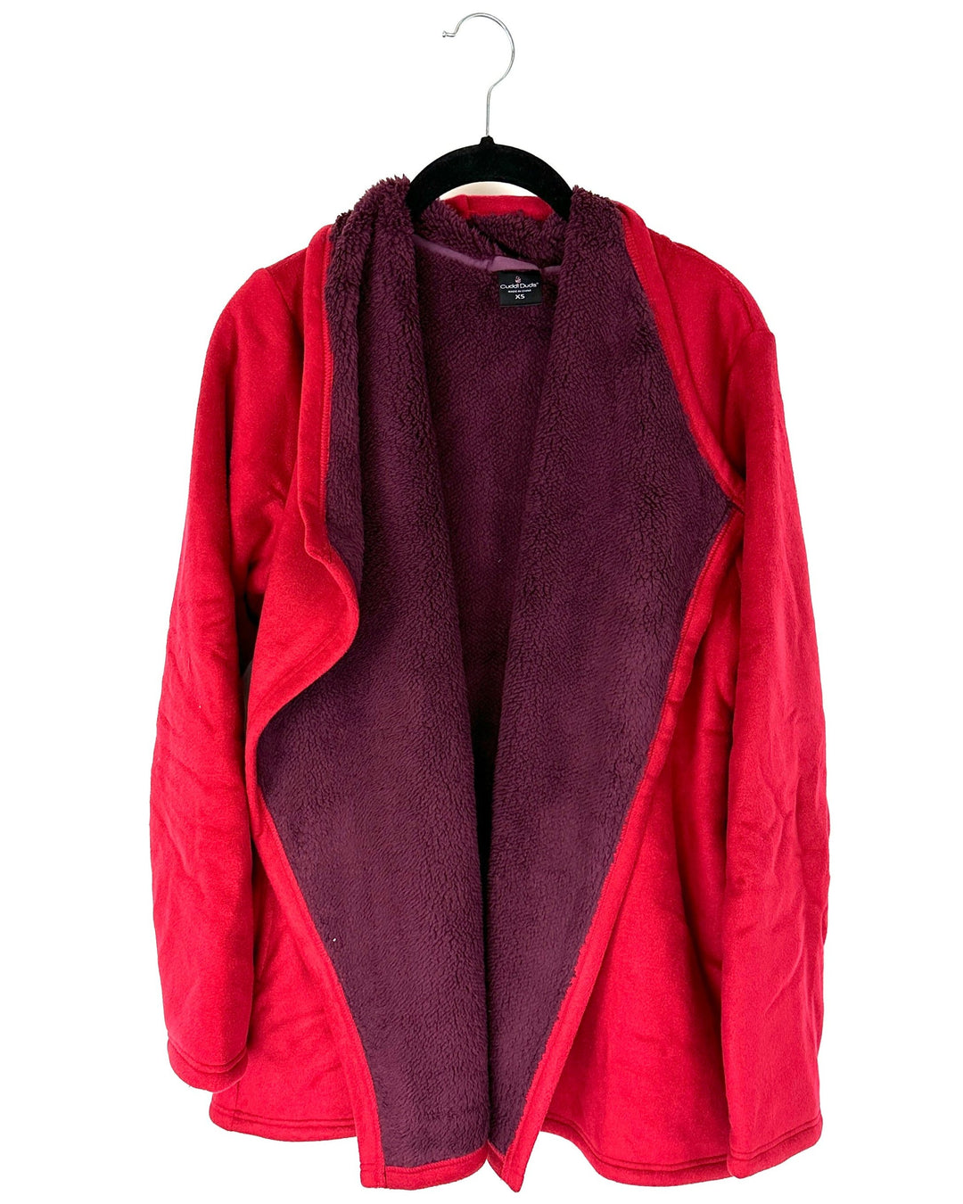 Red Fleece Cardigan - Extra Small And Medium