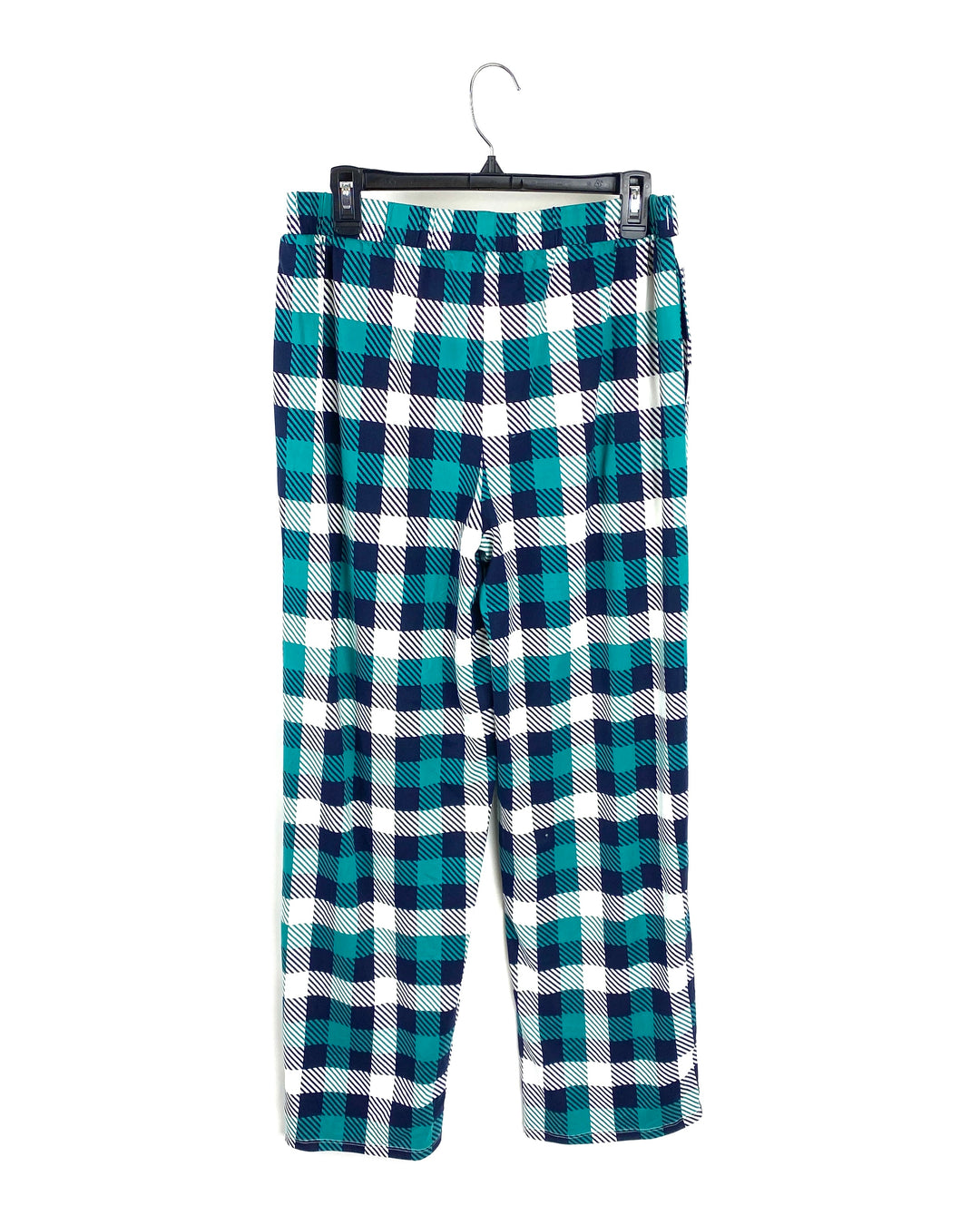Blue and White Print Pajama Pants - Medium