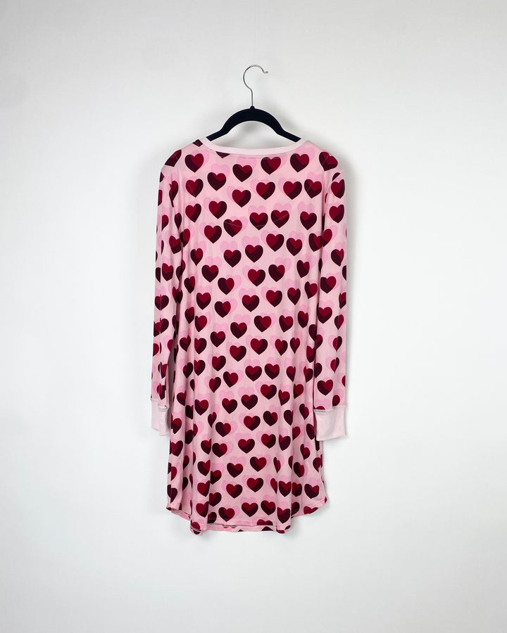 Soft Pink Heart Nightgown -Small