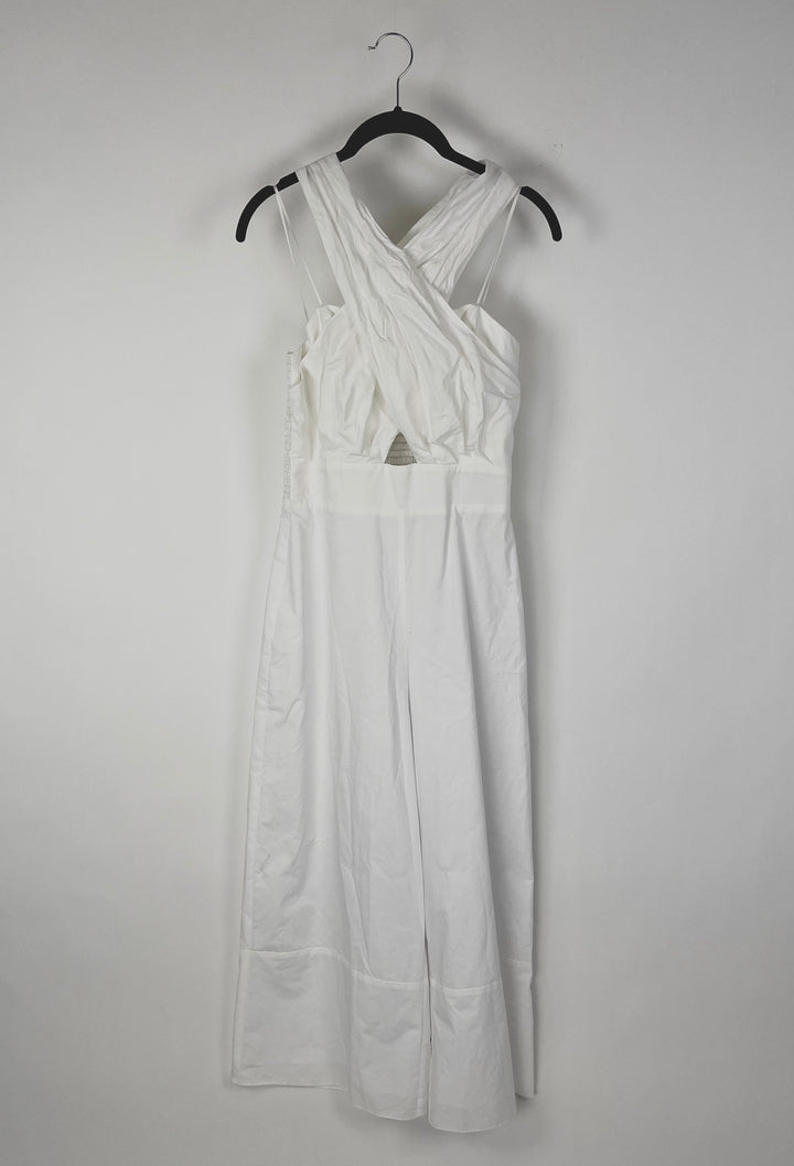 White Halter Tie Jumpsuit - Size 4-6
