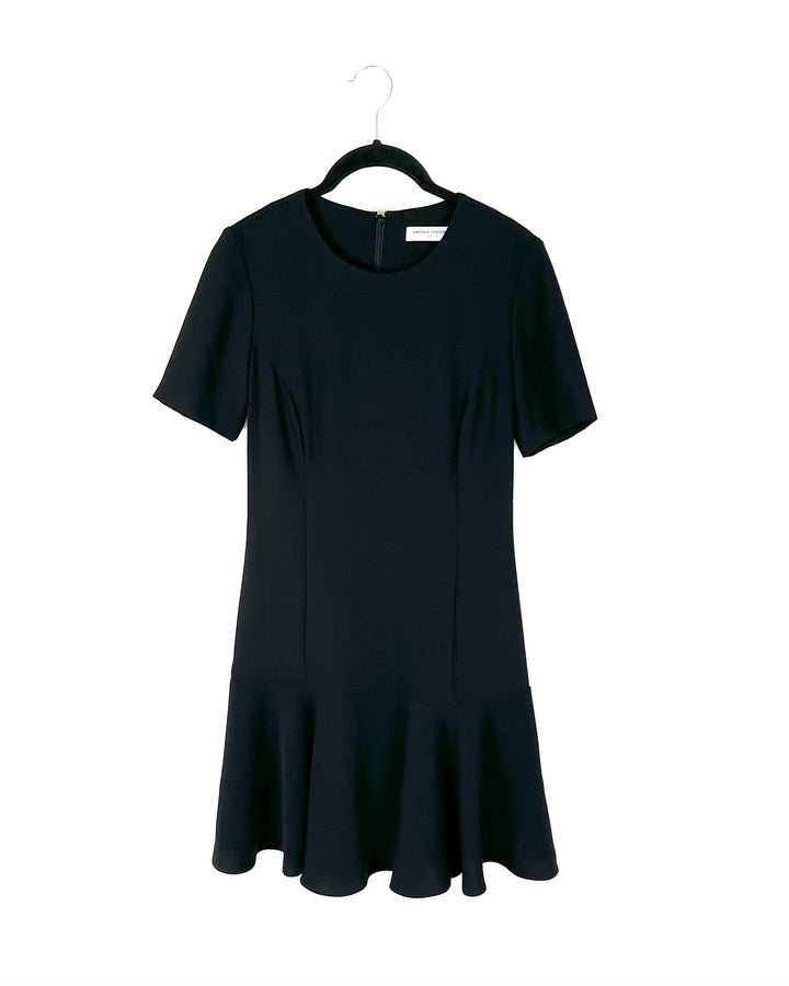 Black Short Sleeve Mini Dress - Size 4/6