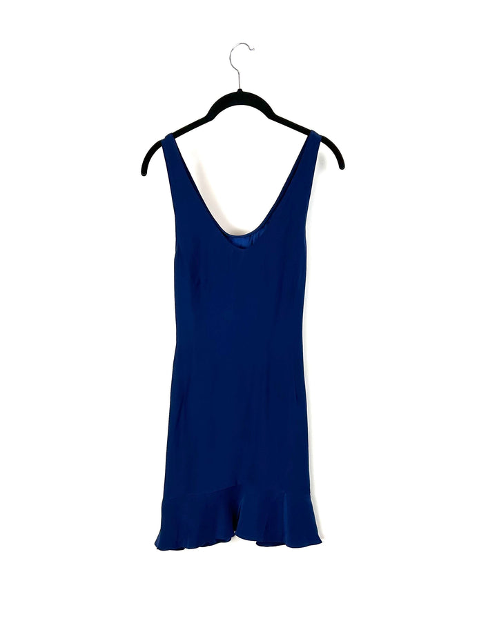 Navy Blue Front Tie Dress - Small