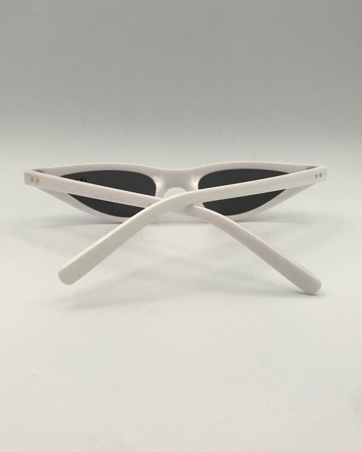 White and Black Slim Lens Sunglasses
