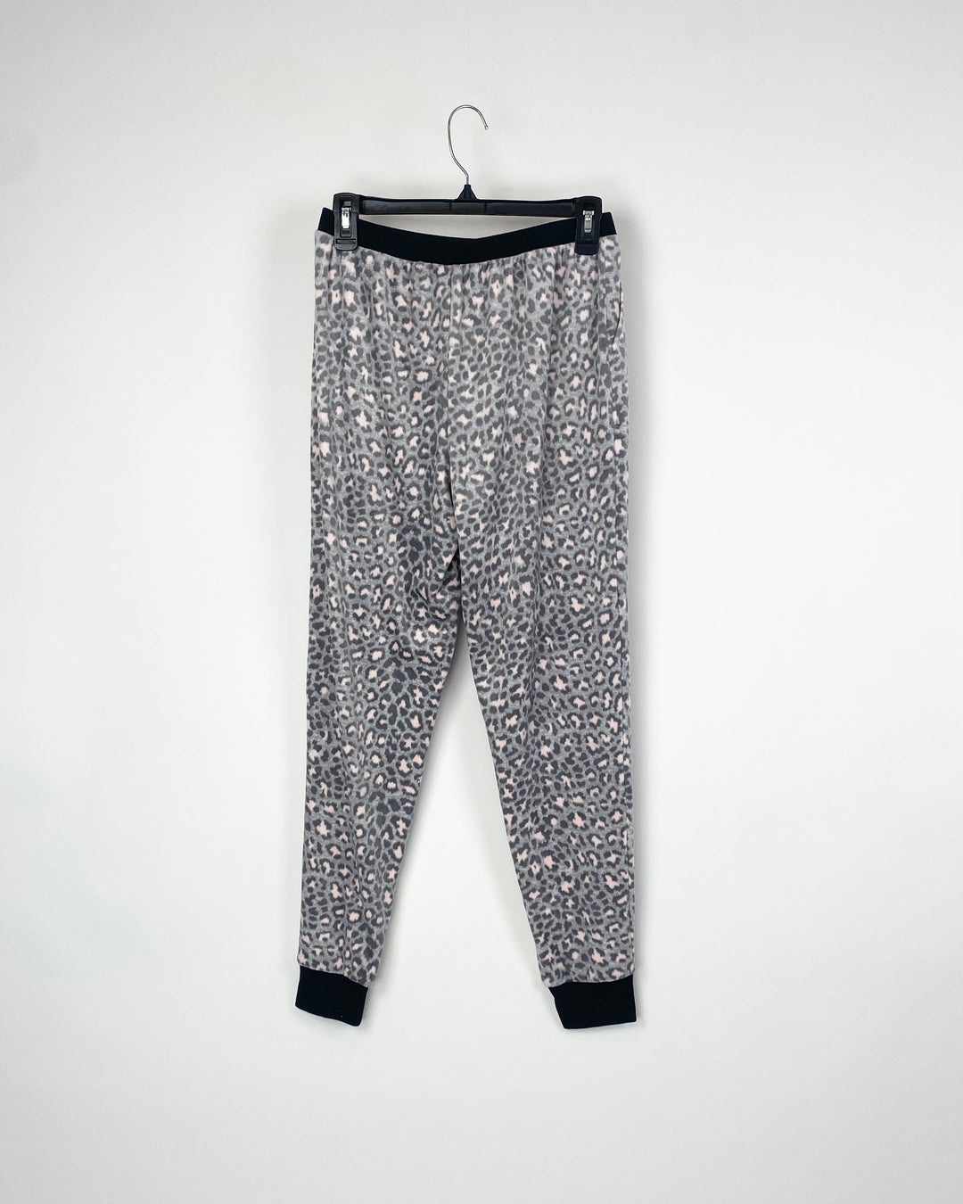 Grey Cheetah Print Pajama Pants - Small