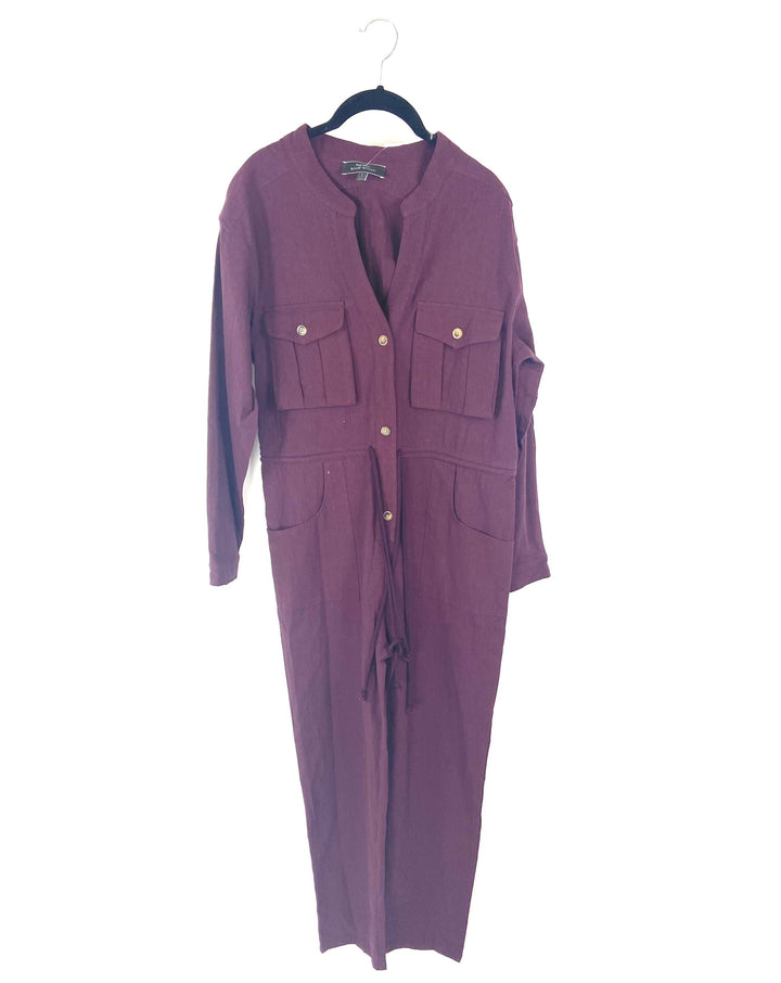 Maroon Long Sleeve Jumpsuit - Small and Medium