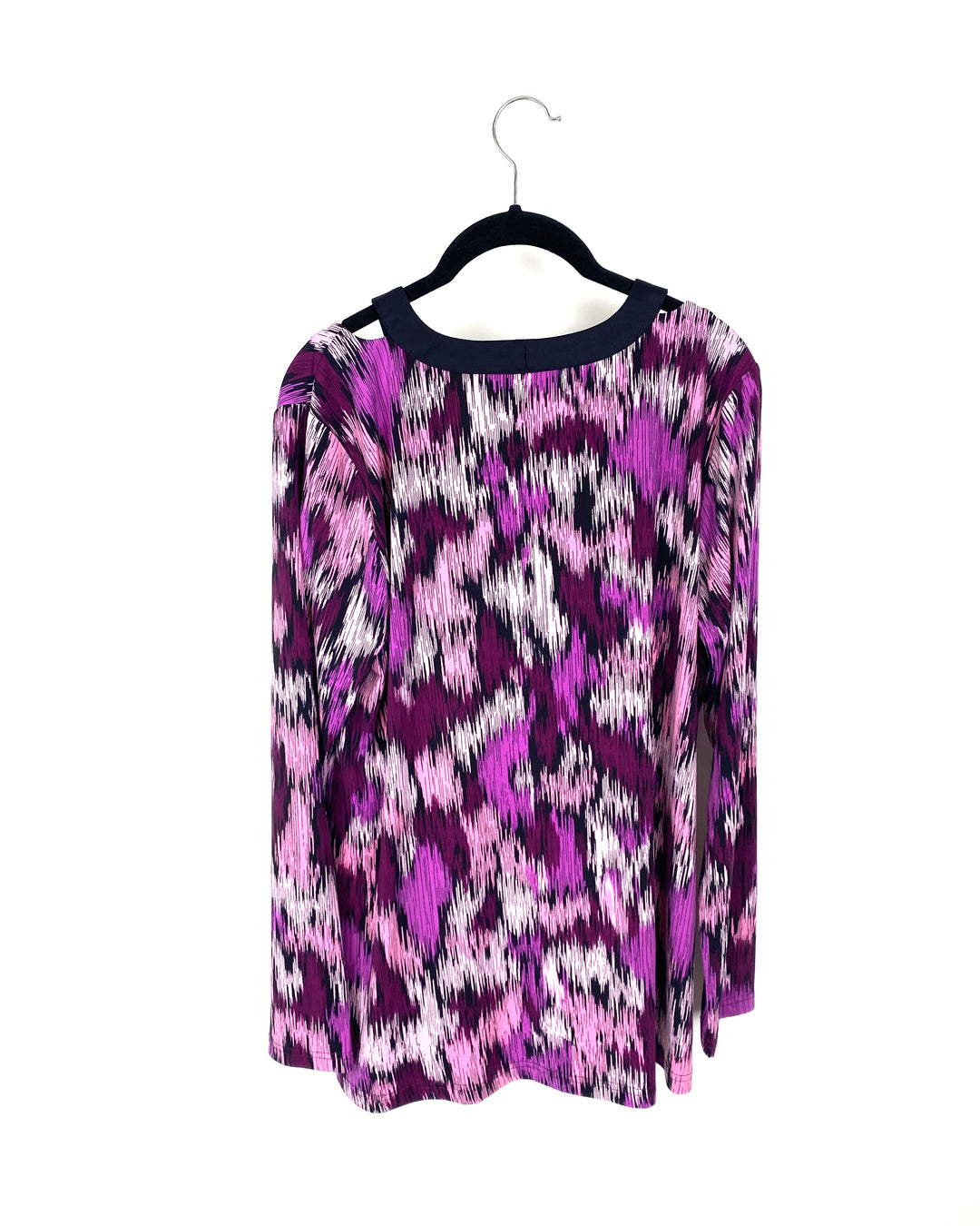 Purple and Black Neck Trim Top - Medium/Large, Large/Extra Large