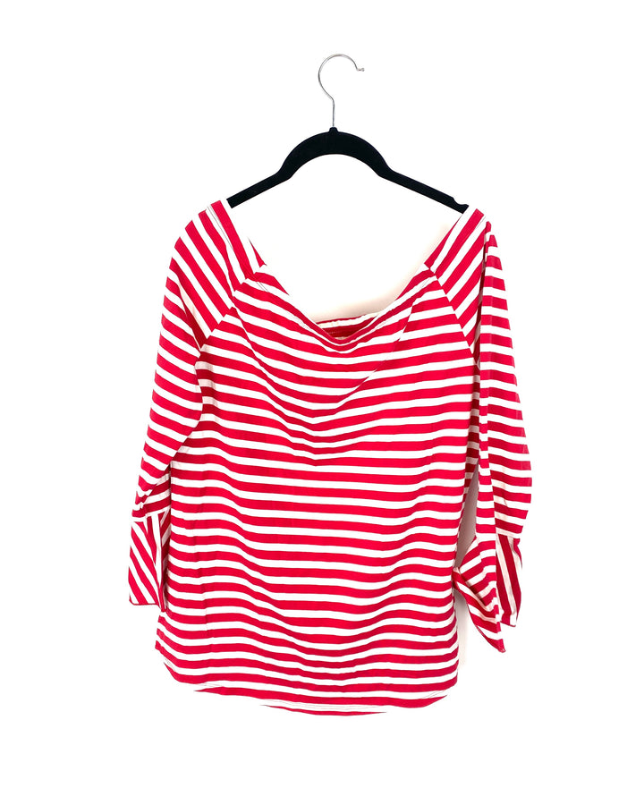 Red And White Striped Top - Size 6/8