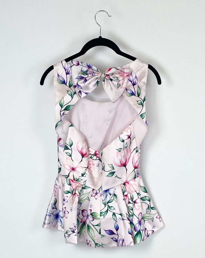 Sleeveless Pink Floral Top - Extra Small