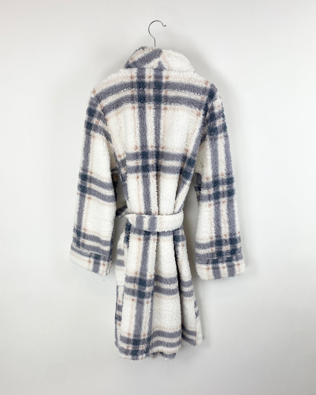 Grey And White Stripe Robe - Small