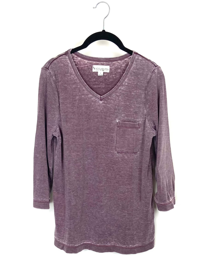 Plum Long Sleeve Top - Size Small
