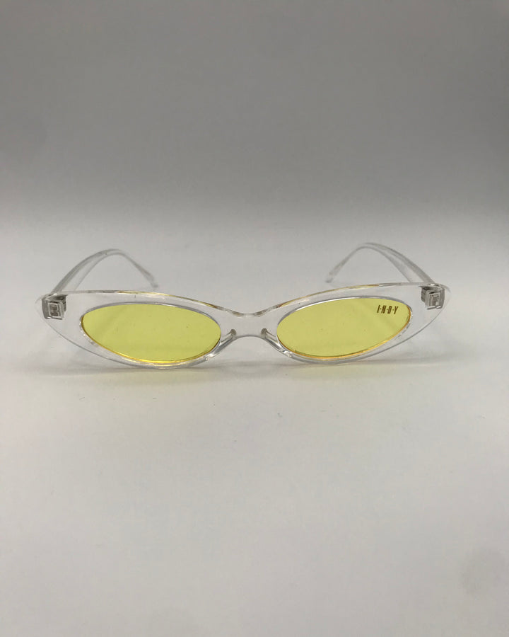 Translucent and Yellow Slim Lens Sunglasses