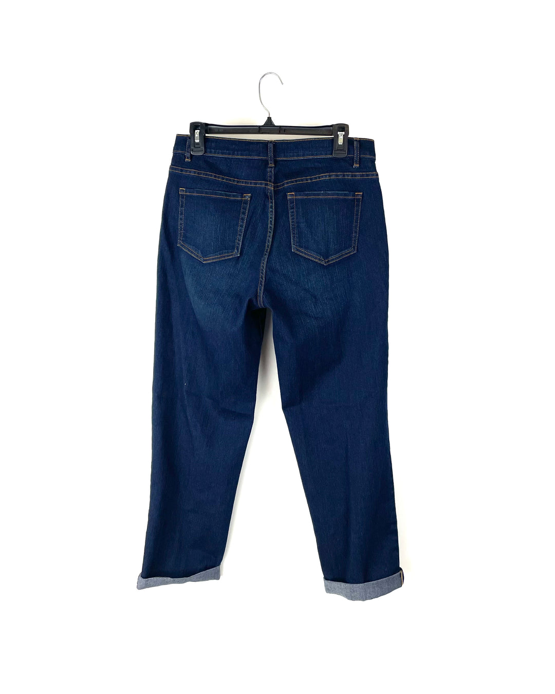 Dark Wash Curvy Capri Denim Jeans - Size 8