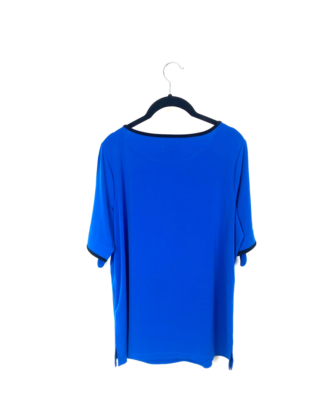 Blue Short Sleeve Top with Bows - Small/Medium