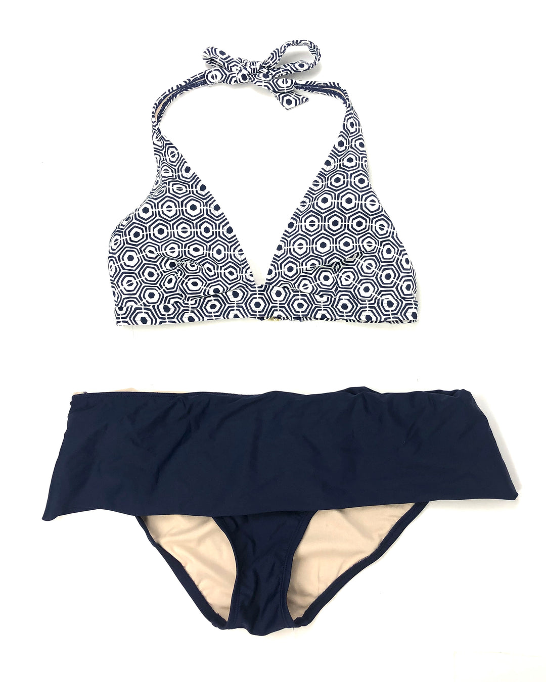 Beach Blue and White Bikini - Medium