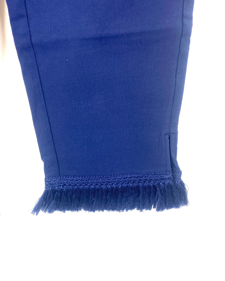Dark Blue Pant With Fringe- Size 6/8