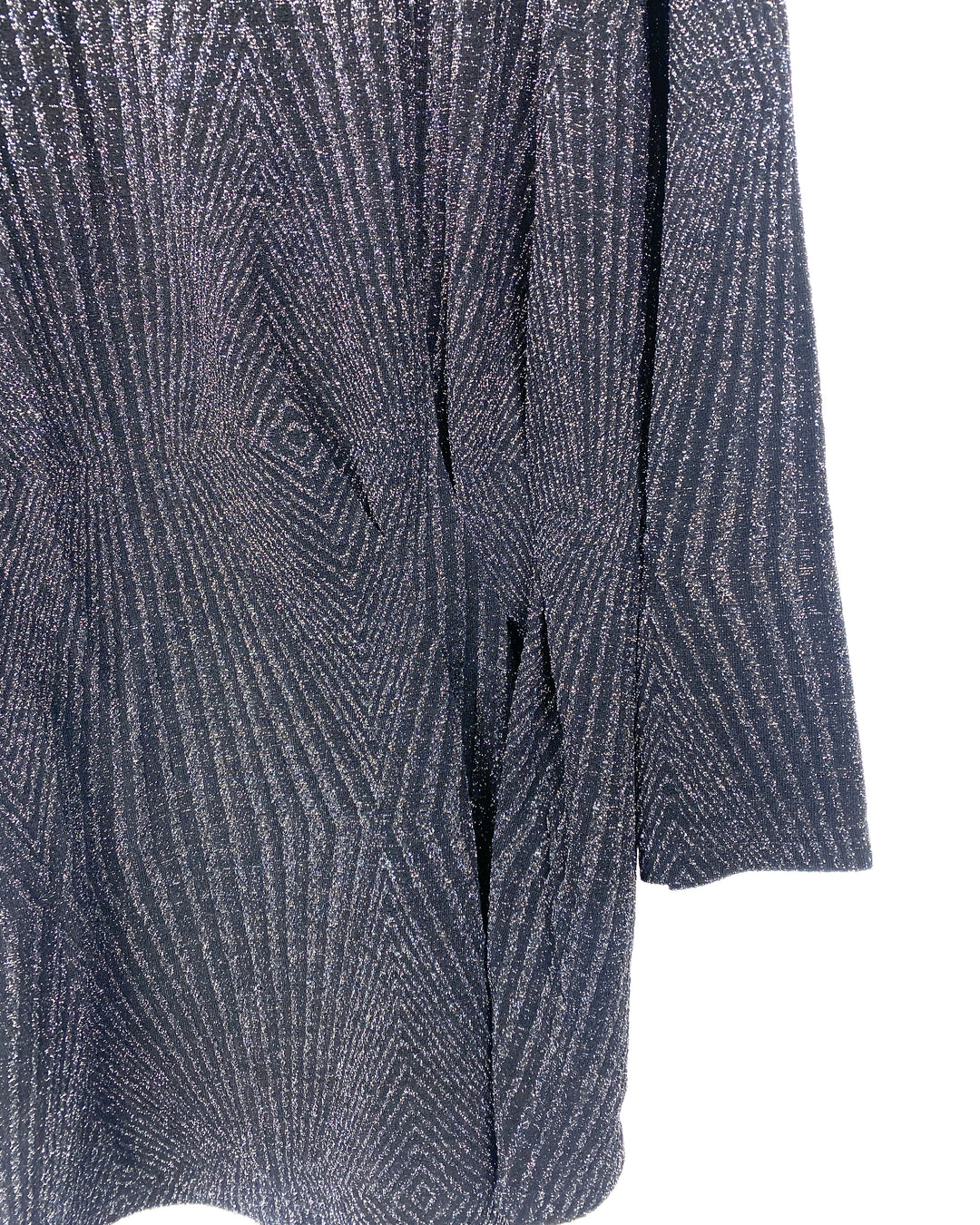 Black and Silver Metallic Rouched Top - Large/Extra Large