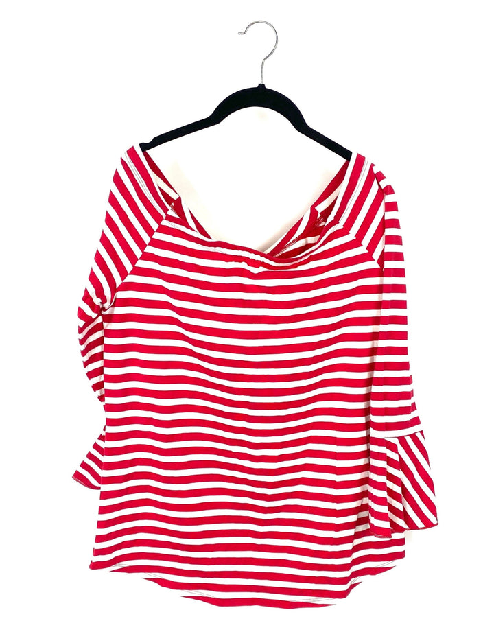 Red And White Striped Top - Size 6/8