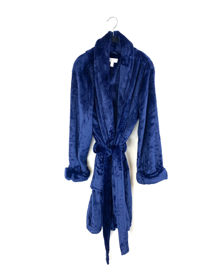 Royal Blue Fuzzy Robe - Small