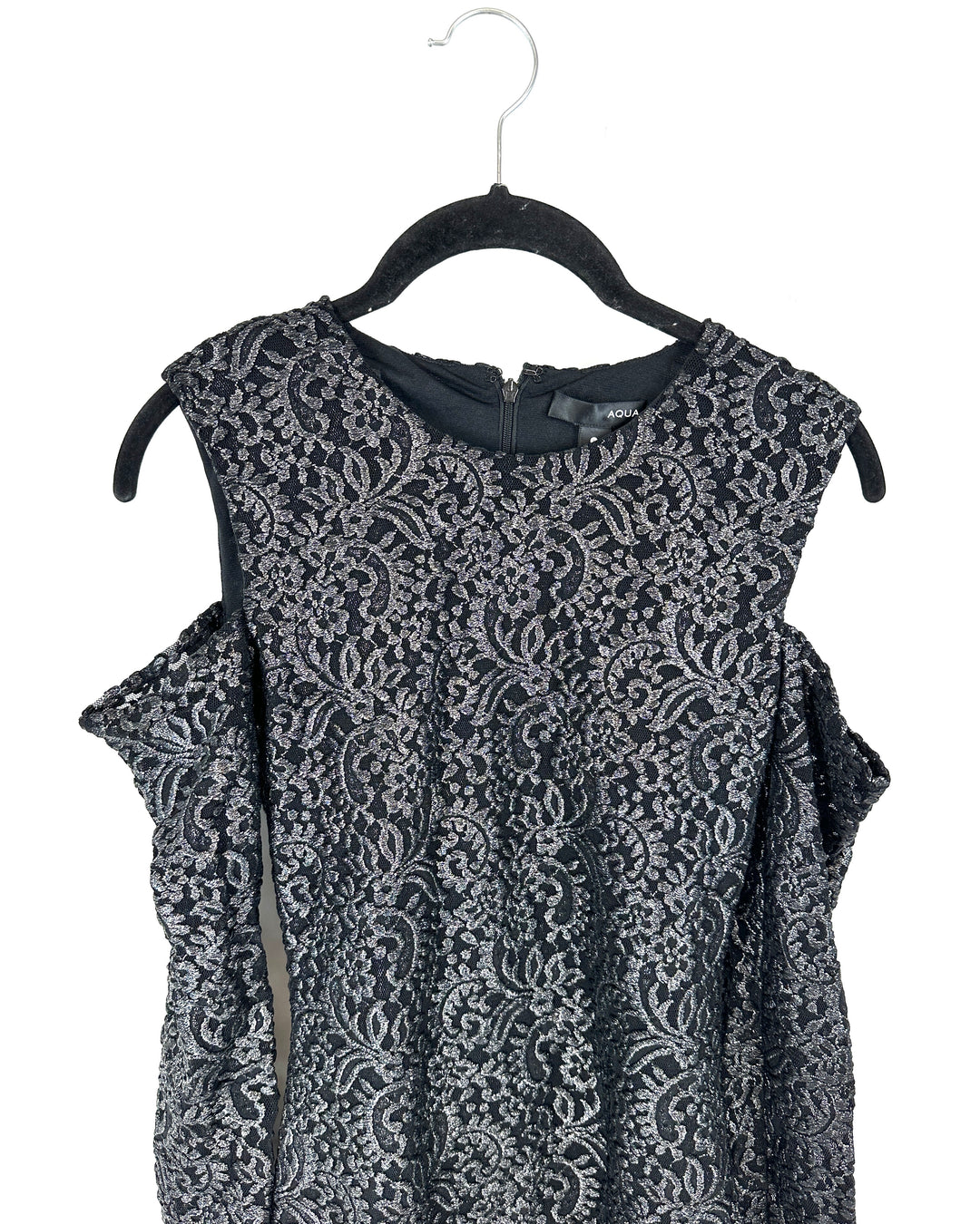 Gunmetal Cutout Shoulder Dress - Small