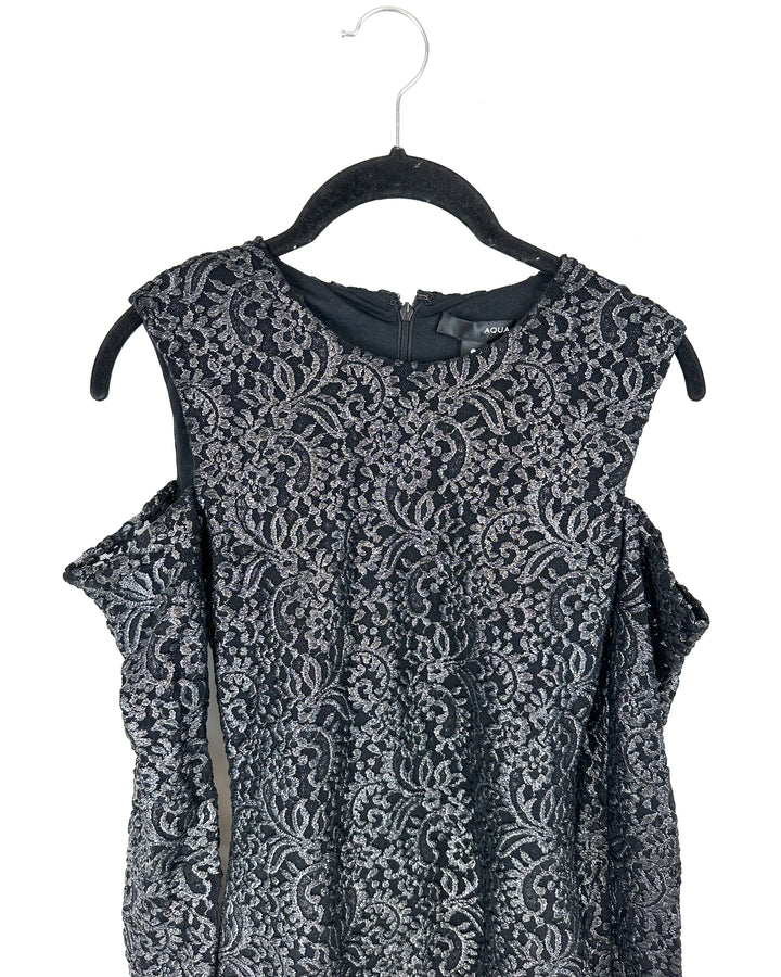 Gunmetal Cutout Shoulder Dress - Small
