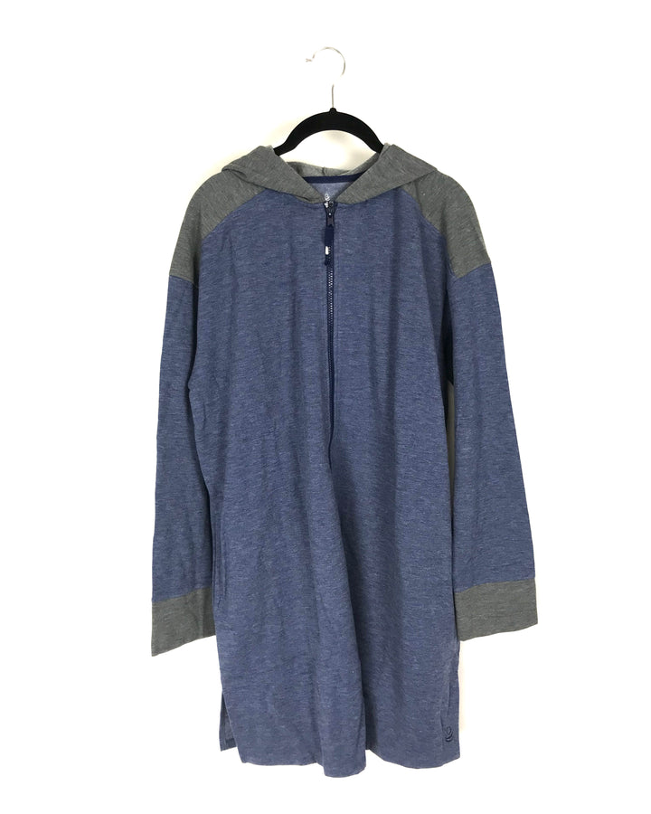 Blue/Grey Zip Up Sweater -  Small and Medium
