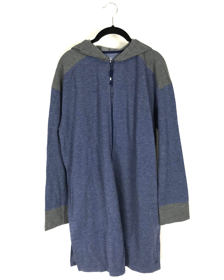 Blue/Grey Zip Up Sweater -  Small and Medium