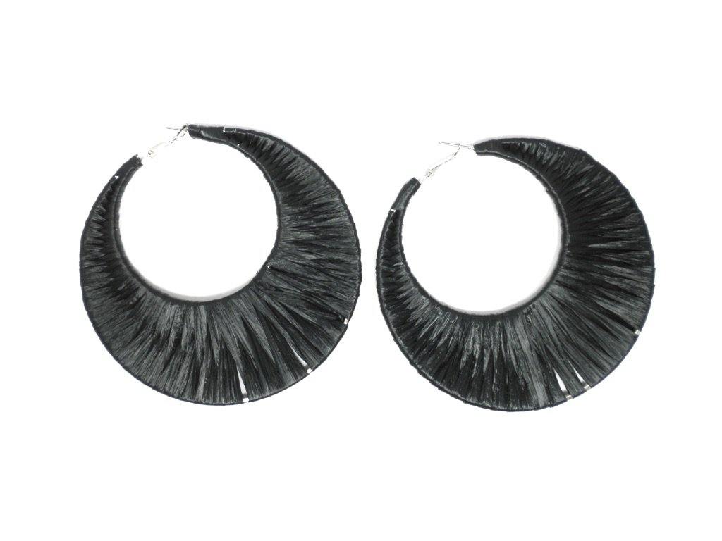 Large Black Circle Earrings - The Fashion Foundation - {{ discount designer}}