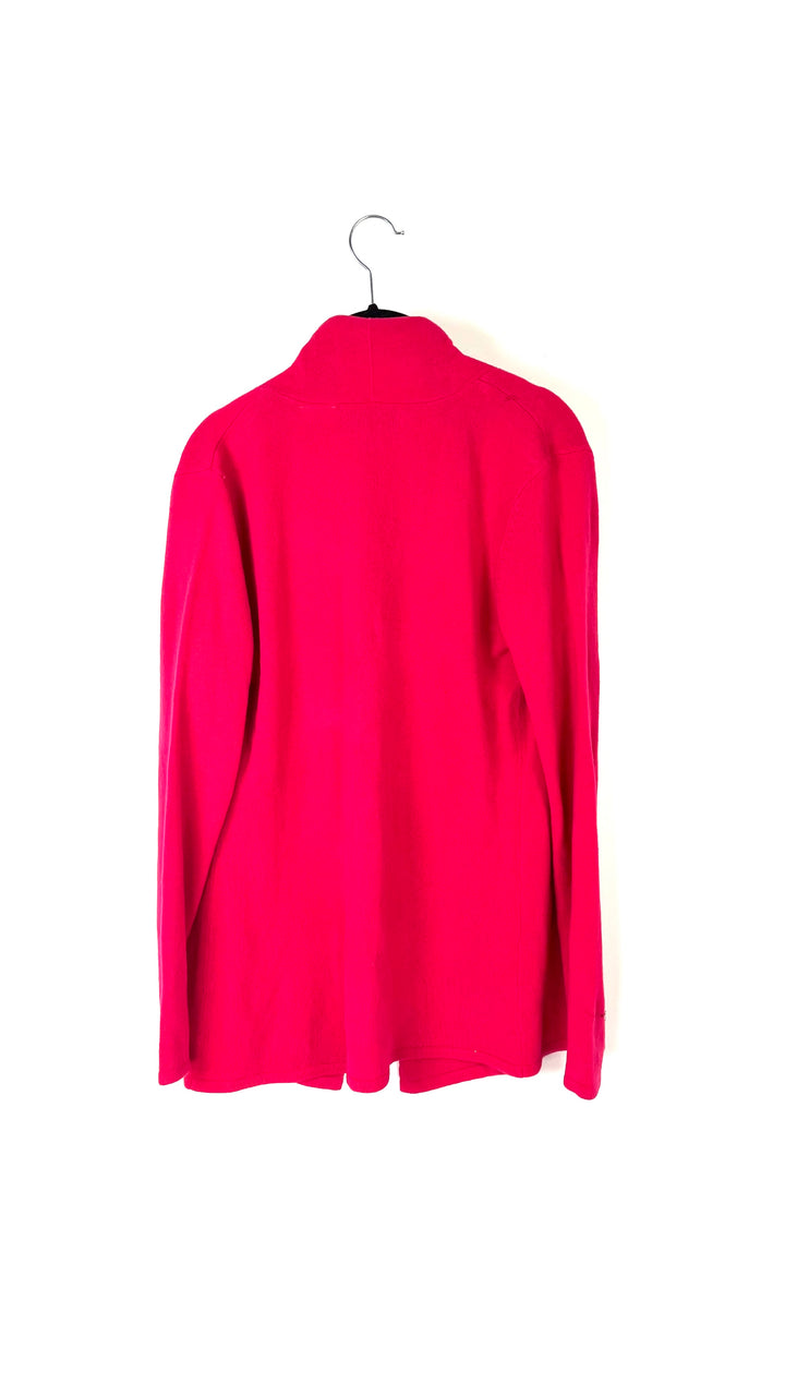 Hot Pink Long Sleeve Cardigan - Small
