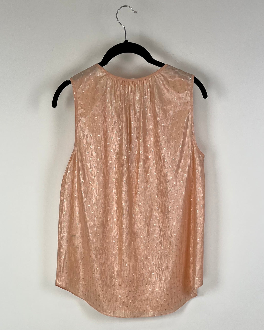 Peach Metallic Blouse - Small