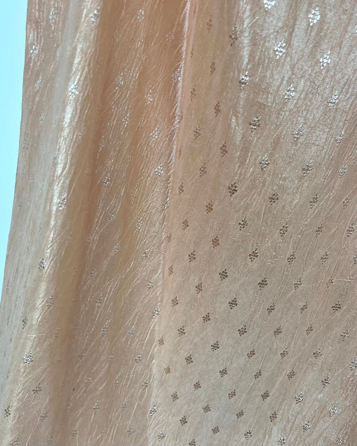 Peach Metallic Blouse - Small