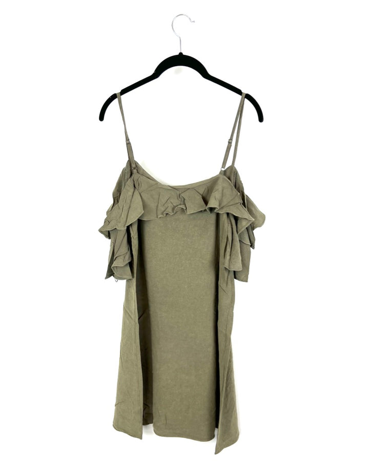Green Ruffle Dress - Small and Medium