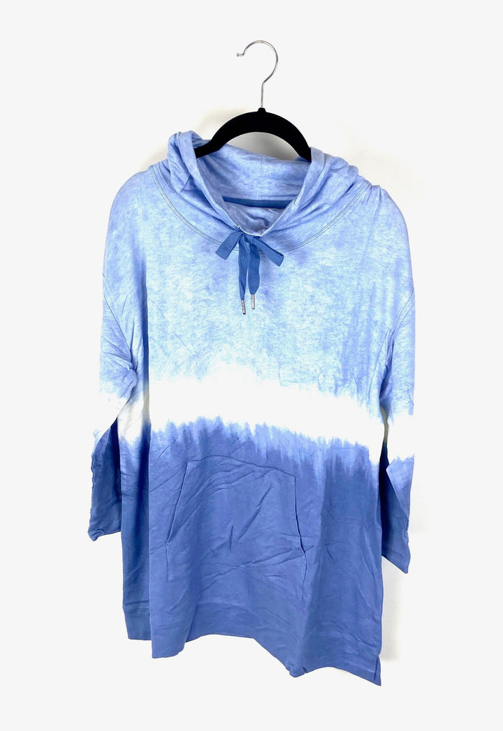 Blue  Mock Neck Long Sleeved Top - Small