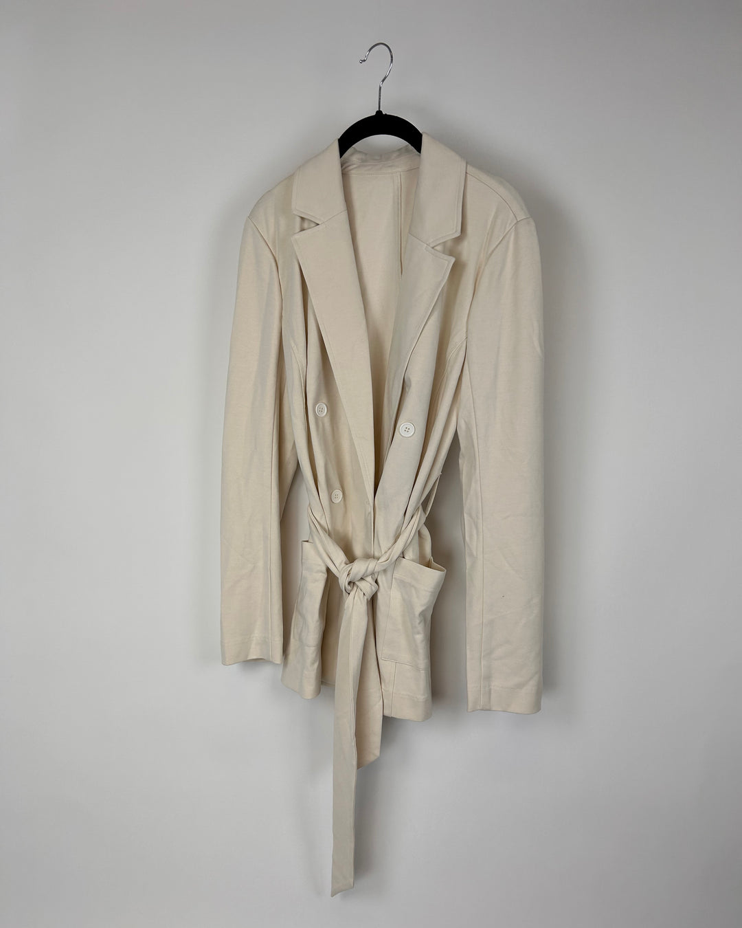 Cream Blazer With Tie Waist - Small